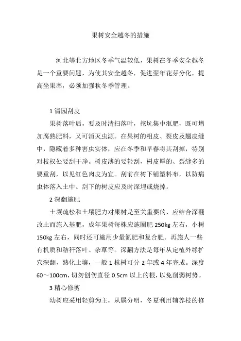 果树安全越冬的措施