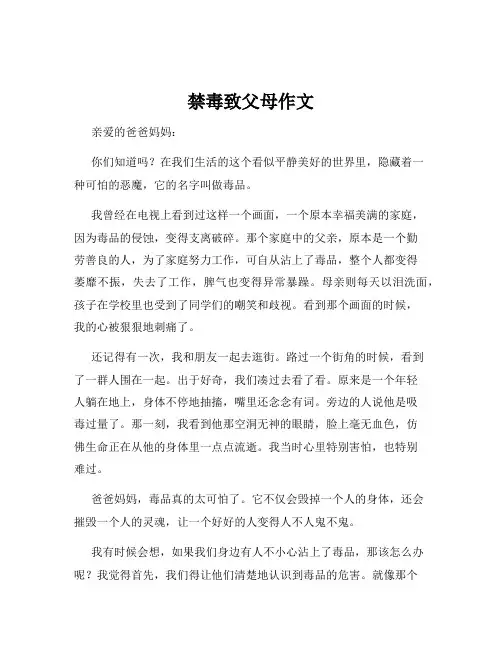 禁毒致父母作文