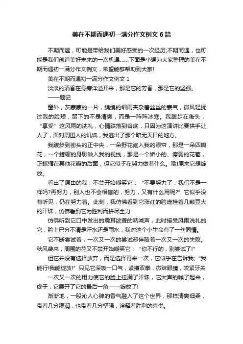 美在不期而遇初一满分作文例文6篇