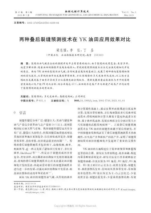 两种叠后裂缝预测技术在犢犓油田应用效果对比