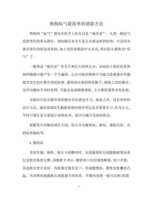 狗狗疝气最简单的消除方法