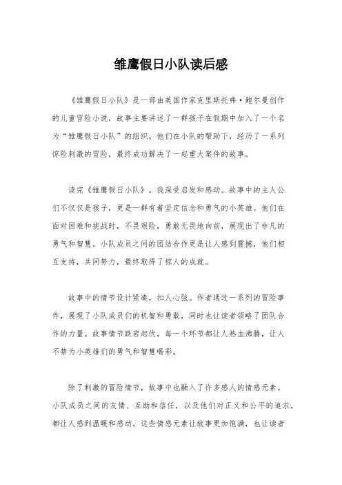 雏鹰假日小队读后感