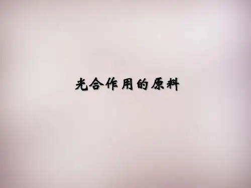 生物上册 第三单元 第三章 第2节光合作用的原料说课课件 新版冀教版