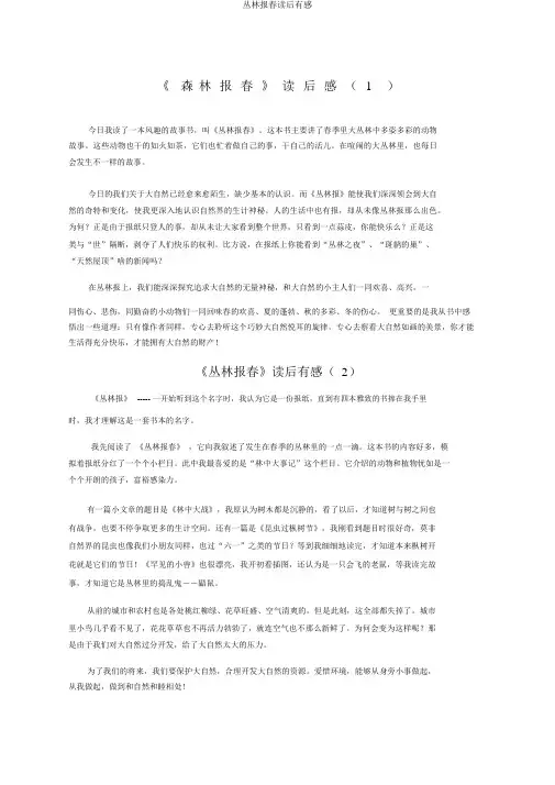 森林报春读后感