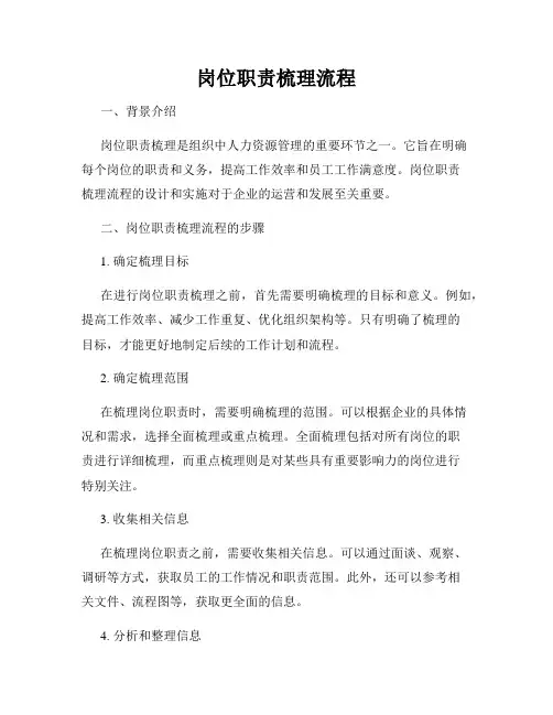 岗位职责梳理流程
