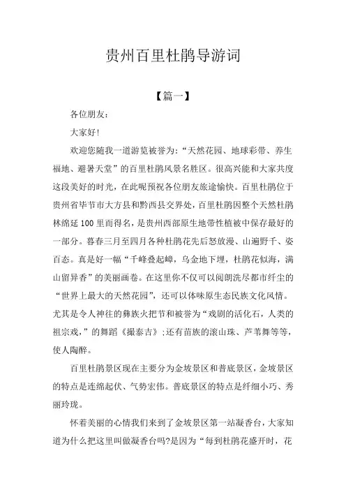 贵州百里杜鹃导游词