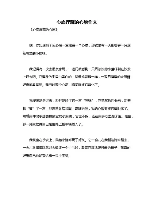 心底埋藏的心愿作文