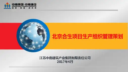 北京合生项目生产组织管理策划(策划样板参考)