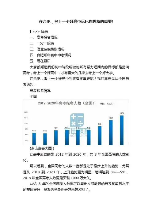 在合肥，考上一个好高中远比你想象的重要!