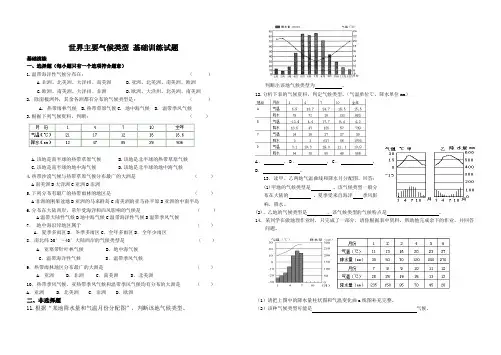 世界主要气候类型基础练习(答案版)