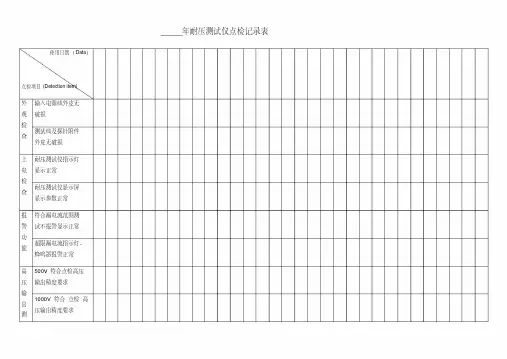 耐压测试仪点检记录表