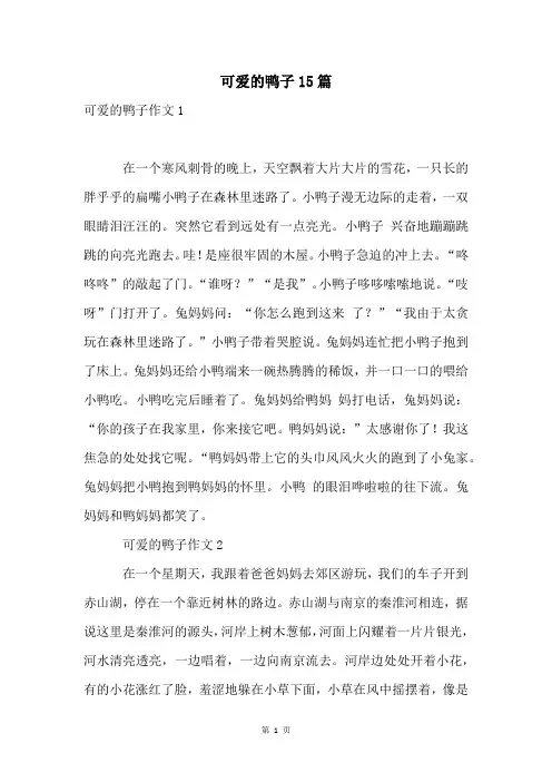 可爱的鸭子15篇