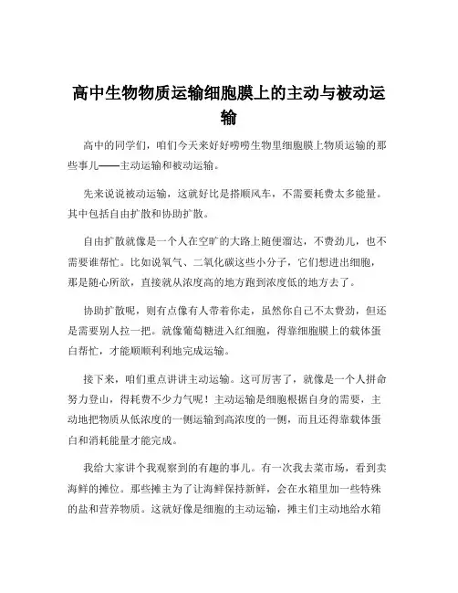 高中生物物质运输细胞膜上的主动与被动运输