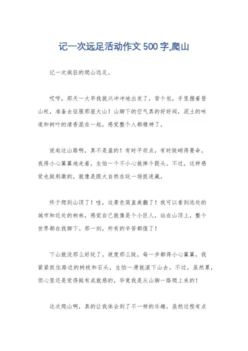 记一次远足活动作文500字,爬山