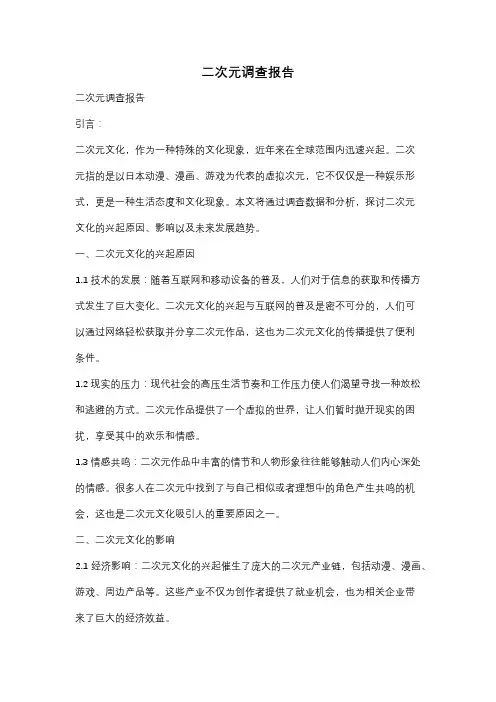 二次元调查报告