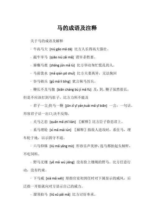 马的成语及注释
