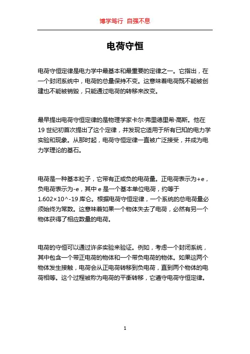 电荷守恒_精品文档