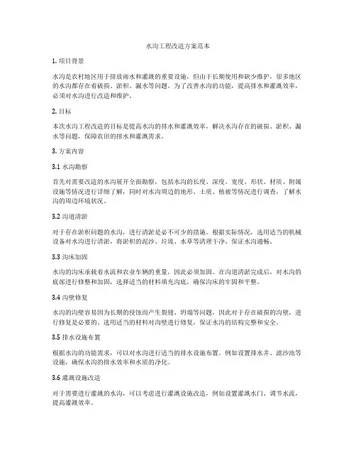 水沟工程改造方案范本