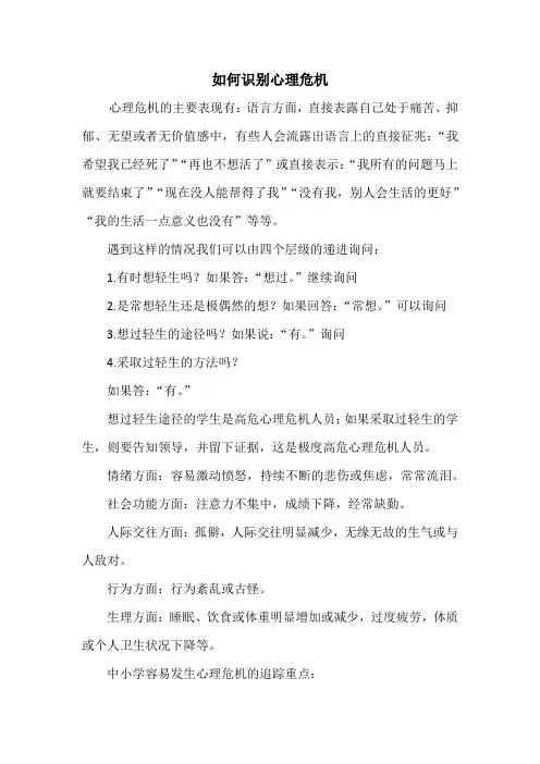 如何识别心理危机