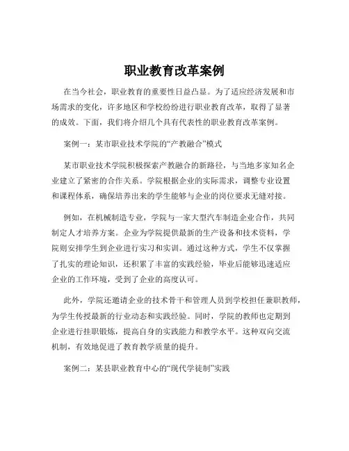 职业教育改革案例