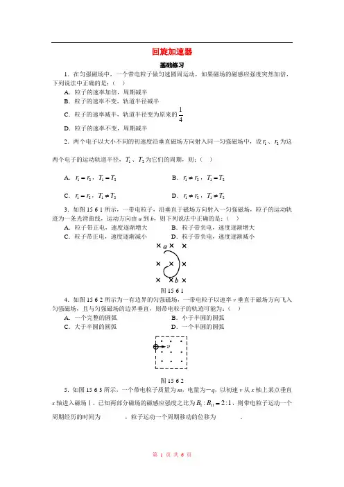 物理  回旋加速器  习题精练