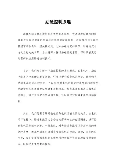 励磁控制原理