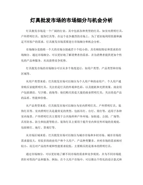 灯具批发市场的市场细分与机会分析