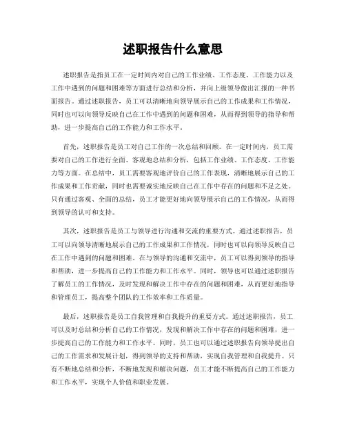述职报告什么意思