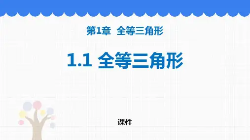 青岛版八年级上册数学《全等三角形》说课研讨复习教学课件