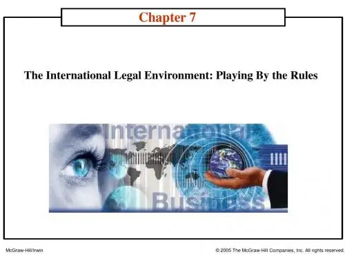 The International Legal Environment