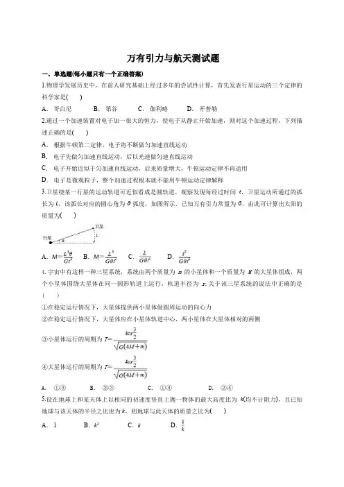 2023《 万有引力与航天》单元测试题(解析版)