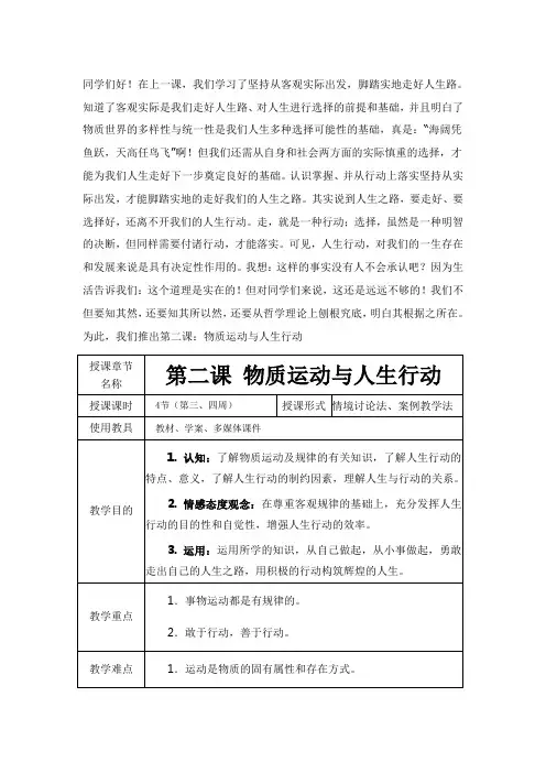 第二课物质运动与人生行动