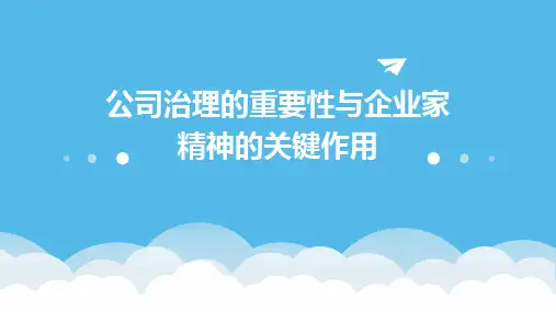 公司治理的重要性与企业家精神的关键作用