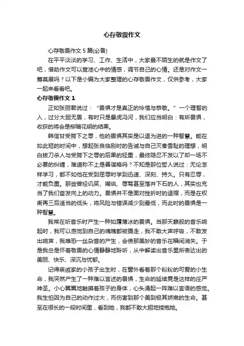 心存敬畏作文