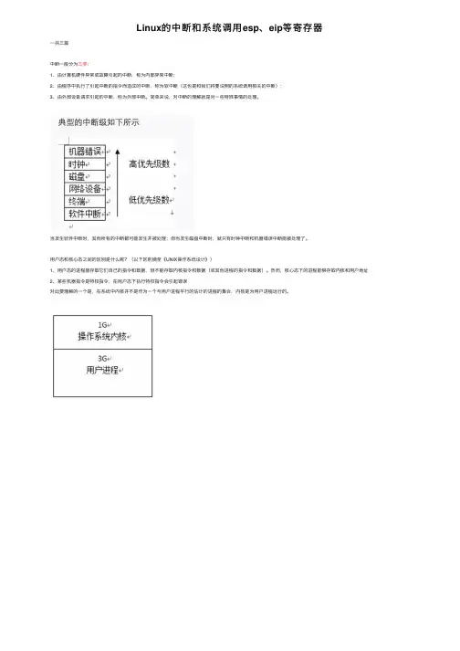 Linux的中断和系统调用esp、eip等寄存器
