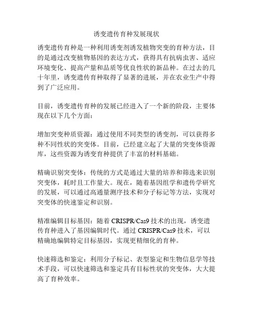 诱变遗传育种发展现状