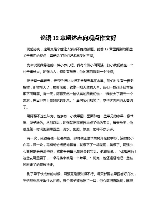 论语12章阐述志向观点作文好