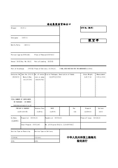 国际贸易全套空白单据模板,发票汇票装箱单信用证等