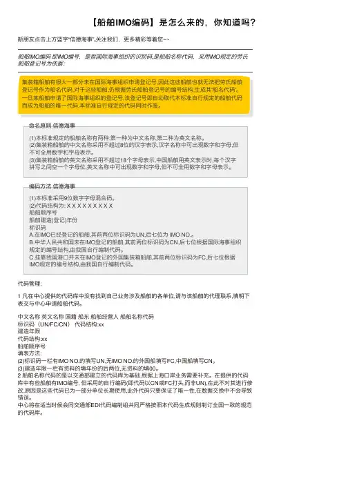 【船舶IMO编码】是怎么来的，你知道吗？