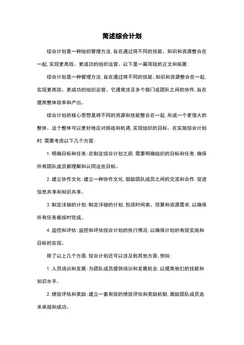 简述综合计划