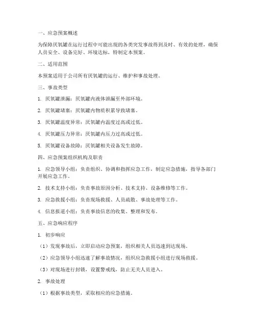 厌氧罐应急预案