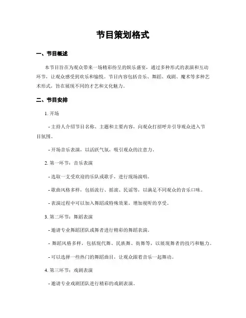 节目策划格式