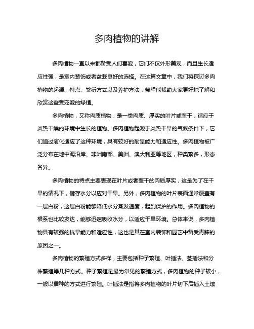 多肉植物的讲解