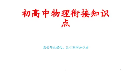 初高中物理衔接知识点PPT课件