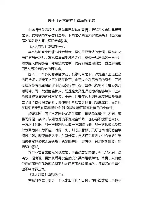 关于《远大前程》读后感8篇