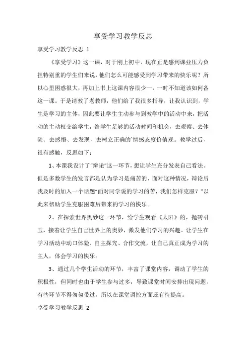 享受学习教学反思