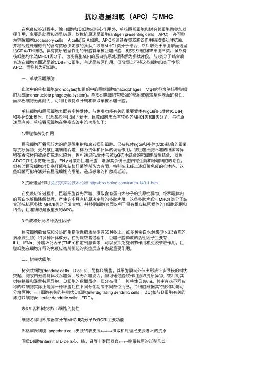 抗原递呈细胞（APC）与MHC