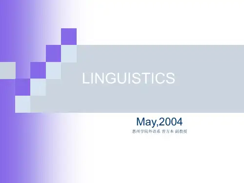 LINGUISTICS 语言学概况