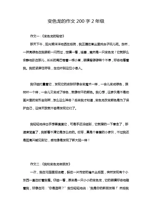 变色龙的作文200字2年级