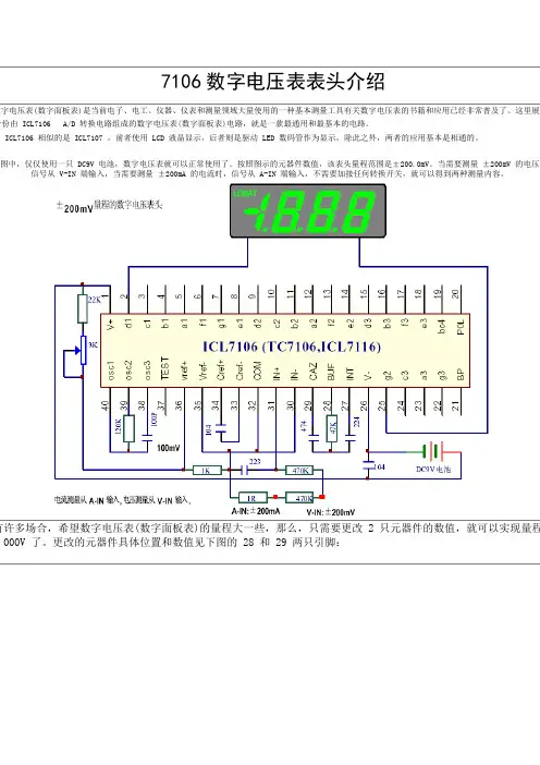 7106数字表头的应用介绍